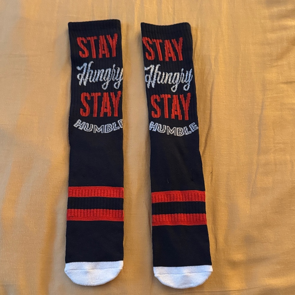 Steve Madden Black and Red Motivational Socks